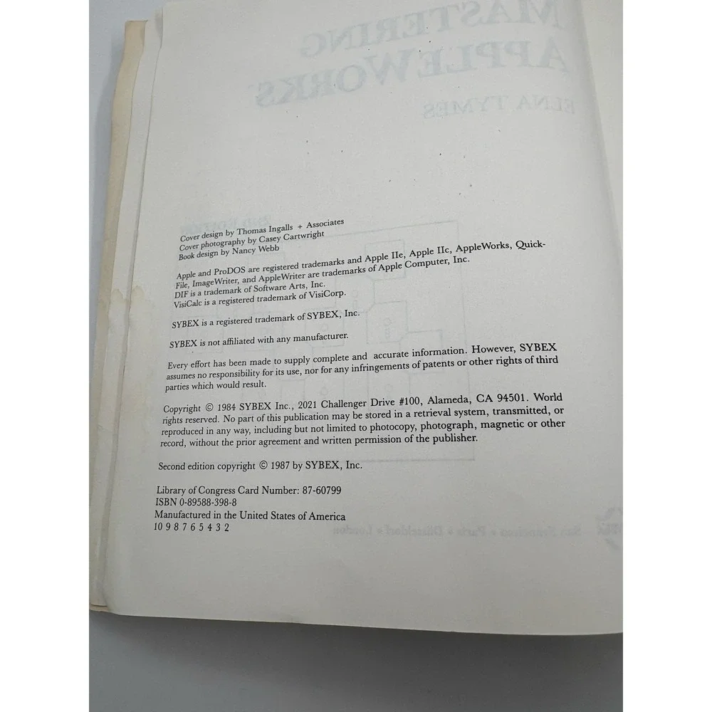 Mastering‎ AppleWorks Elna Tymes Second Edition Vintage 1984